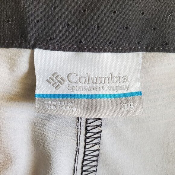Columbia Board Shorts mens 38 Gray Yellow stripes Pockets Unlined Outdoor Beach - Picture 3 of 16
